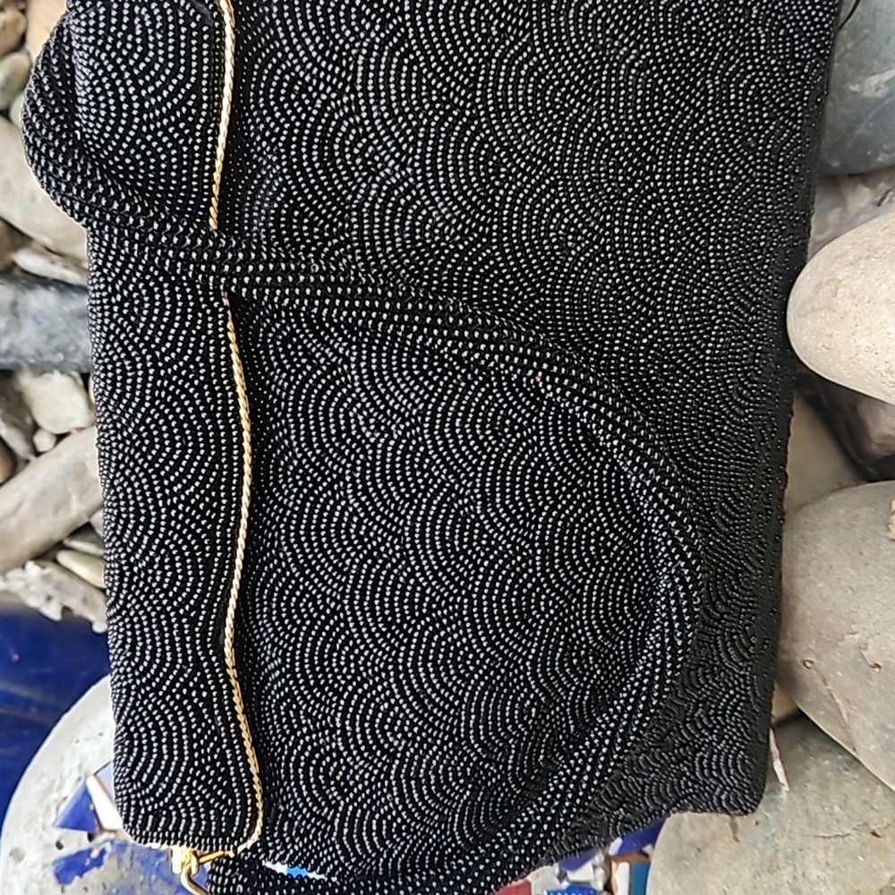 Vintage Hand Beaded Seashell Pattern Evening Bag … - image 2